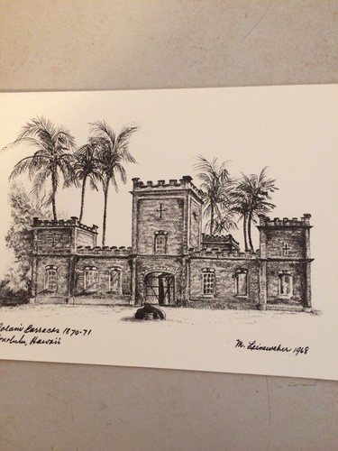 Historic Hawaii Pen & Ink Drawings  Mary Leineweber 3 Note Cards & Envelopes