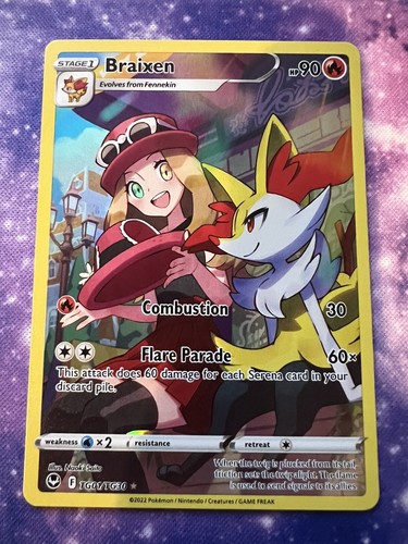 Pokemon Braixen TG01/TG30 Full Art NM/M Silver Tempest