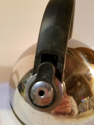 Vintage Revere Ware Stainless Copper Bottom Whistling Teapot 98-C Tea Pot Kettle