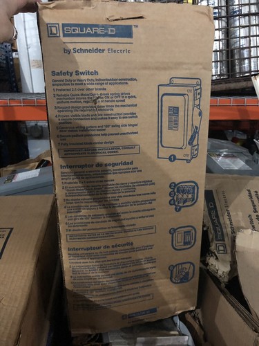 Square D HU363RB Heavy Duty Outdoor Safety Switch 600v Rainproof 3R Enclosure