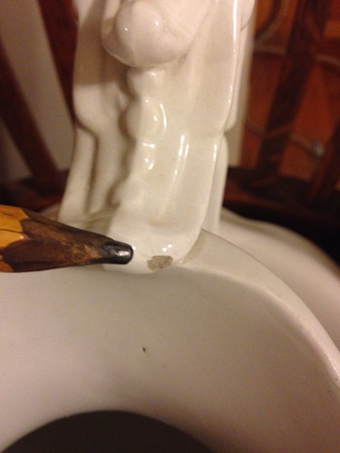 Antique White Ironstone Pitcher And Bowl Set Wash Queen E.P.P Blue Transferware