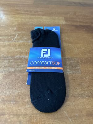 Foot Joy Comfort Sof Soft Black Golf Socks Men s Sz 7-12 MADE USA NEW 1 Pair