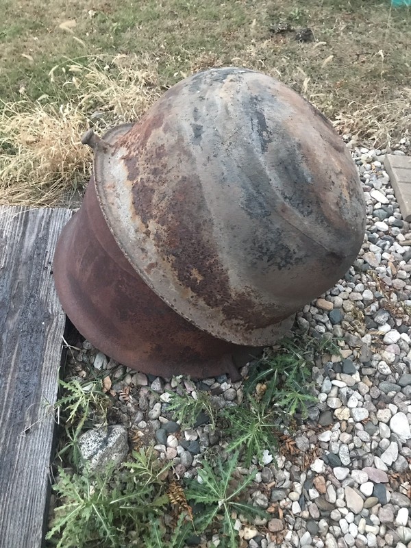 Huge Vintage Antique Cast Iron Flower Pot Cauldron Foundry Kettle