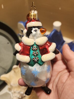 Christopher Radko Emperor's New Threads penguin in santa hat and jacket