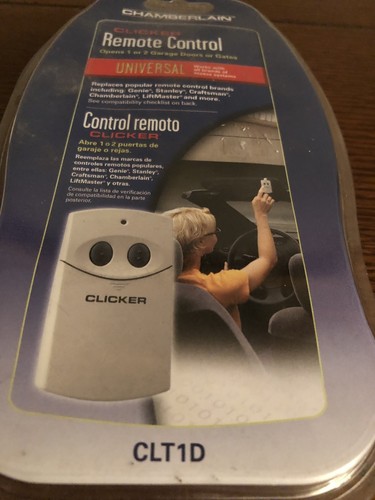 Clicker Chamberlain CLT1 D 2-Button Remote Control Universal Garage Door Opener