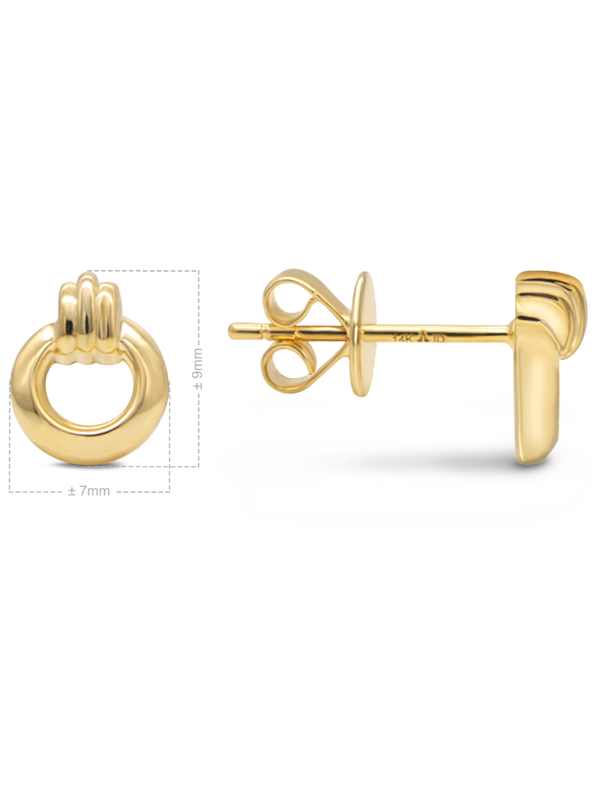 Pre-owned Devata 14k Gold Dainty Circle Stud Earrings, Approx. 2.3 Gr Drdy8158