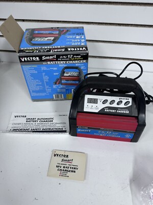 Vector Smart TVEC1088A 2/6/12 Amp 12V Battery Charger W Box & Manuals BH