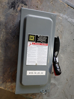 SQUARE D HU361 30 amp 600 volt NON Fused Indoor 3 Phase Disconnect DIS1633