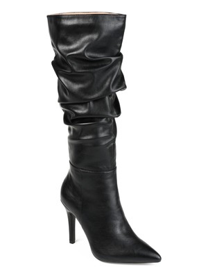 

JOURNEE COLLECTION Женские черные ботинки сари на шпильке с острым носком, Черный, SARIE-BOOTS