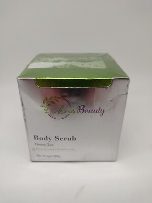 Body Scrub GREEN TEA With Natural Dead Sea Salt 200g NEW! Jojoba Oil Almond Oil