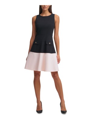 

TOMMY HILFIGER Женское черное платье без рукавов из крепа с аквалангом и искусственными карманами без подкладки, Черный