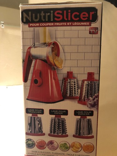 NutriSlicer 3-in-1 Rotating Food Slicer Chopper Grater Mandoline Kitchen - New