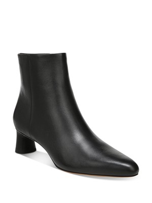 

ВИНС. Женские черные кожаные ботильоны Koren с квадратным носком на блочном каблуке, Черный, H3560L3