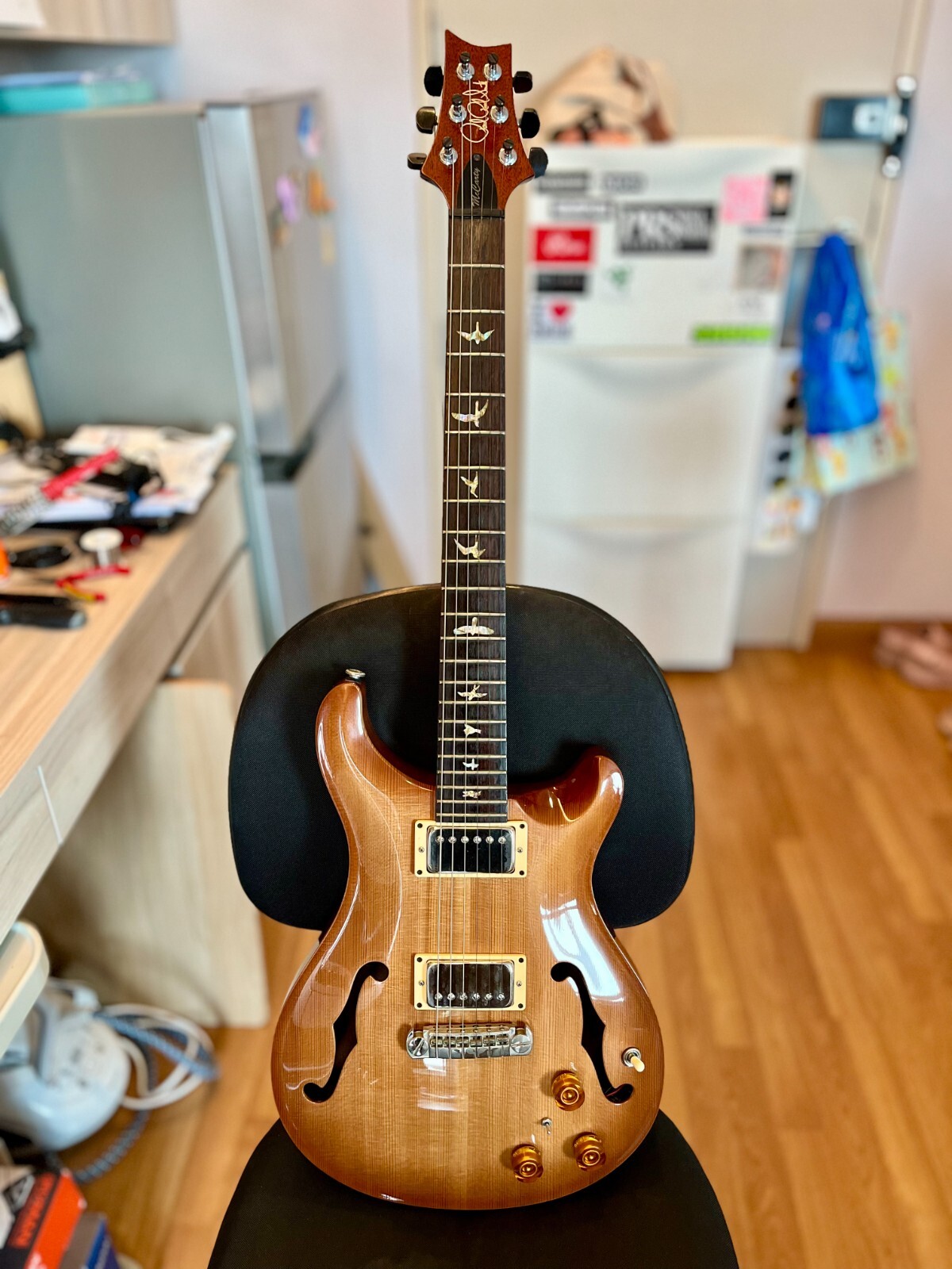 PRS McCarty Hollowbody Spruce with piezo and birds | eBay