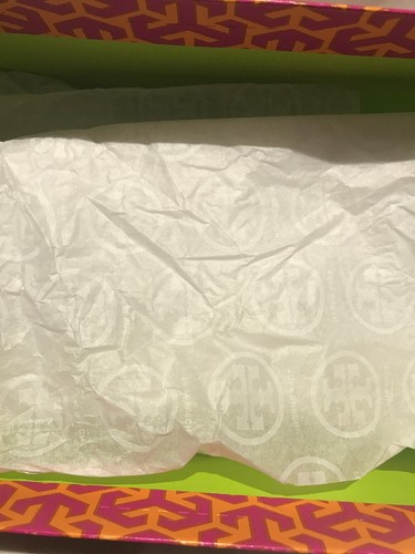 Tory Burch Empty Shoe Box Gift Storage Pink & Orange w/Tissue Paper