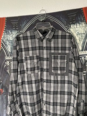 Oakley Button Up Shirt Mens Medium Gray Long Sleeve - Excellent Condition!