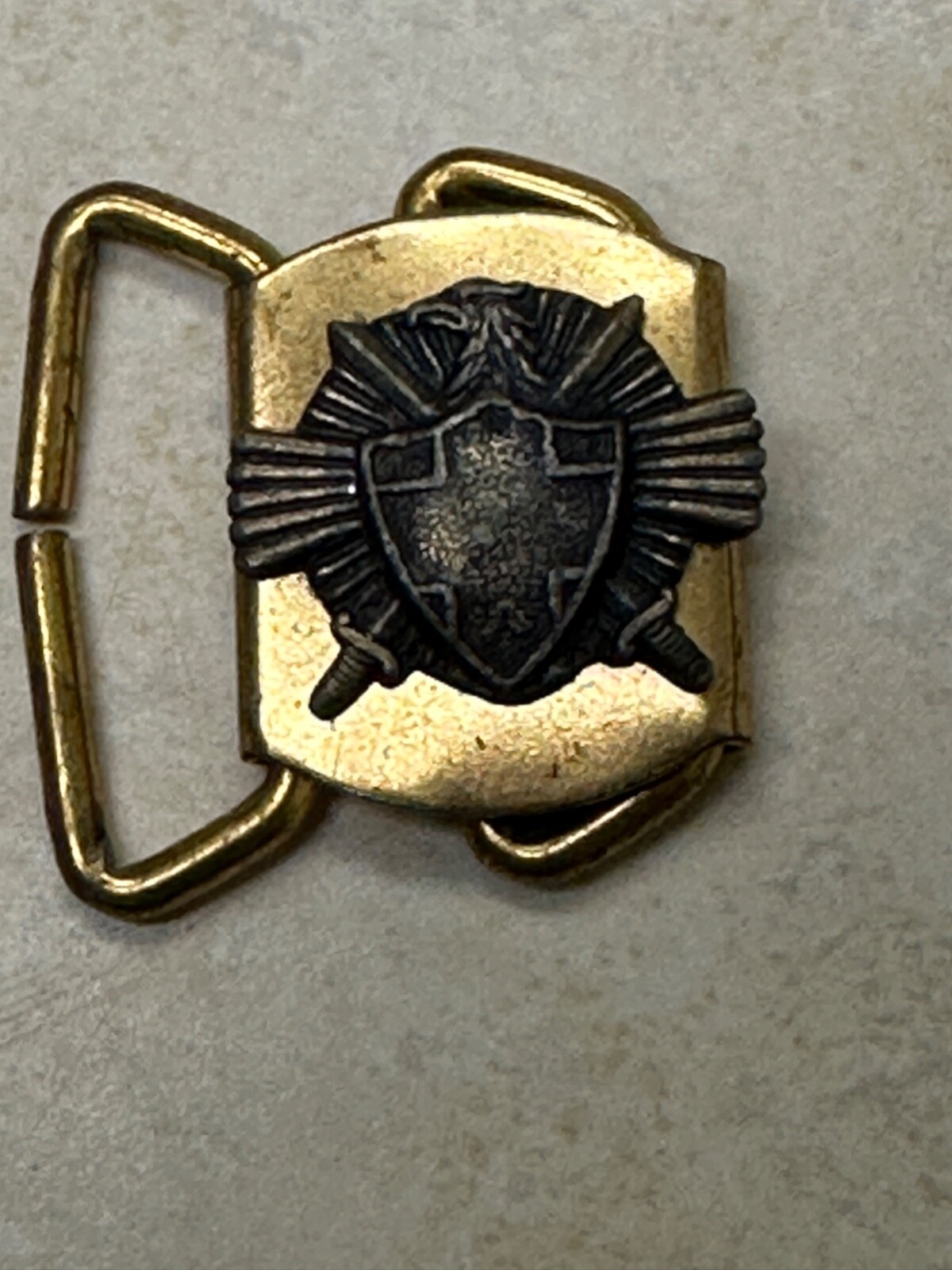 Vintage Belt Buckle Eagle Shield Swords