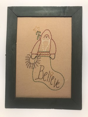 Christmas Santa Believe hand stitch Picture 