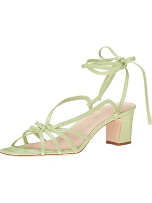

LOEFFLER RANDALL Женские фисташково-зеленые кожаные сандалии на блочном каблуке Libby Toe, Зеленый, LIBBY-N