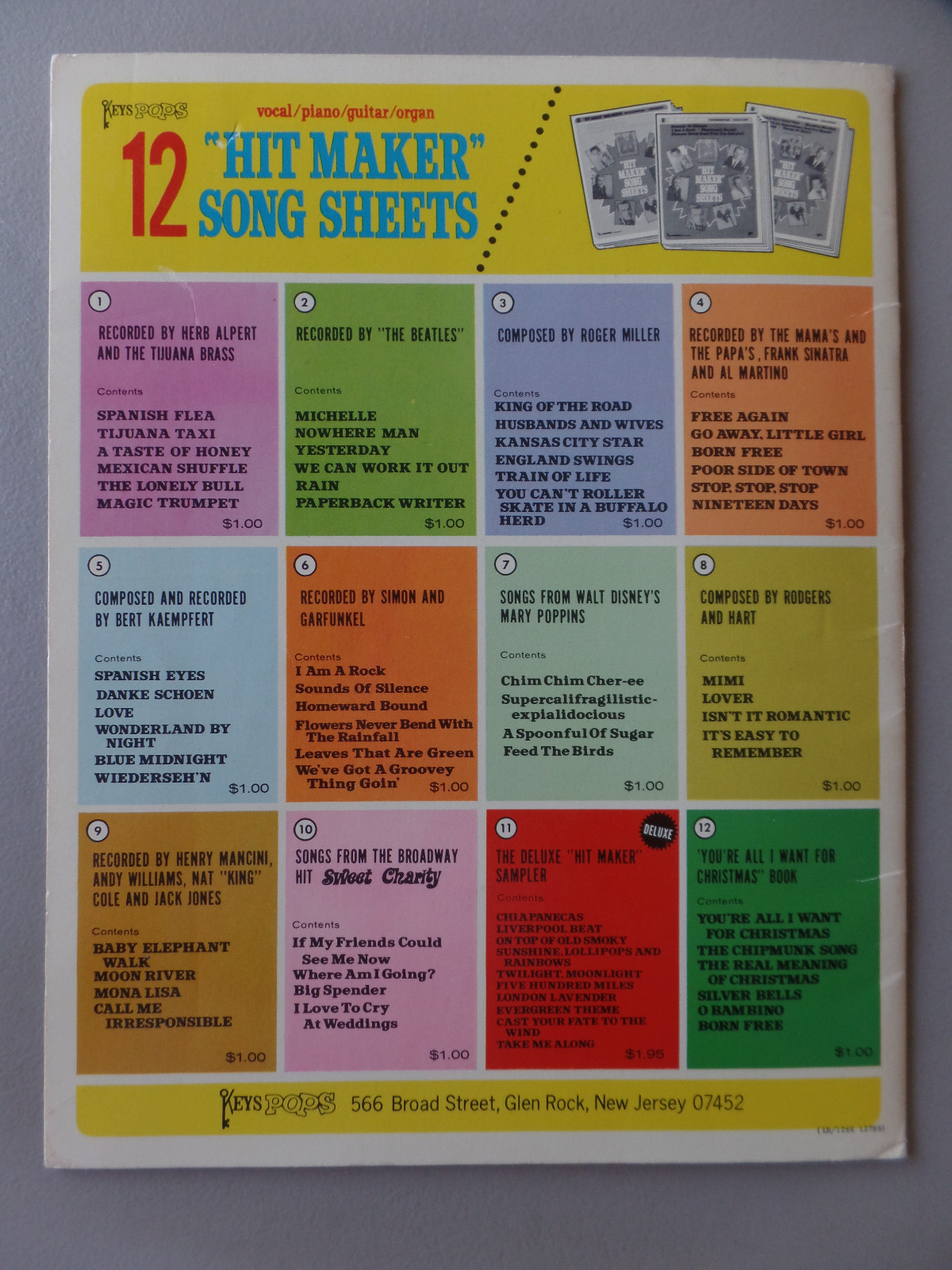 1966 Keys Pops Hit Maker You're All I Want for Christmas Organ/Piano/Guitar #12