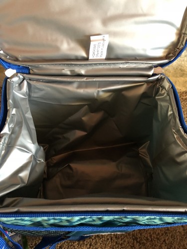 6 Can Cooler Tote Bag Aztec Design Blue Green Summer Beverage Pool Beach