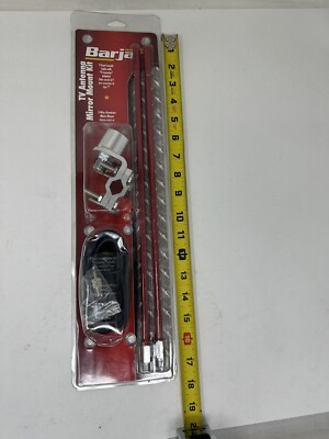 dual Barjan tv antenna MIRROR MOUNT 16 in ANTENNA Semi Tractor Truck red New