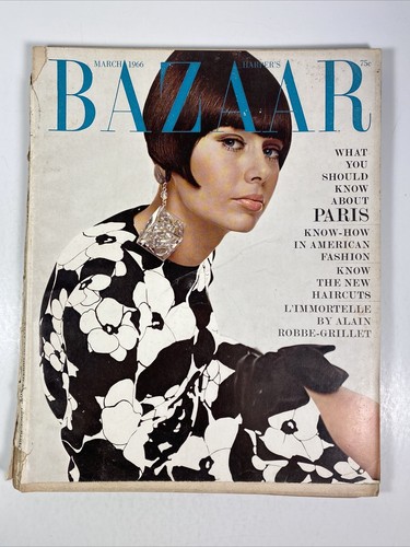 Harper's Bazaar Magazine March 1966 Paris Fashion Hiro cover Harper's Bazaar Magazine March 1966 Paris Fashion Hiro cover