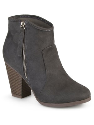 

JOURNEE COLLECTION Женские серые ботильоны Comfort Link с круглым носком на блочном каблуке, размер 7,5, Серый, LINK BOOTIE