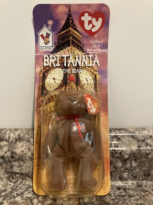 1997 Ty Brittania the Bear - McDonalds Teenie Beanie With Both Errors!