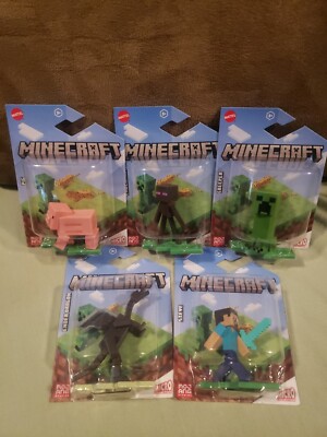 Minecraft SET OF 5 Mattel Micro Collection Toys Small Mini Figures FAST SHIPPING