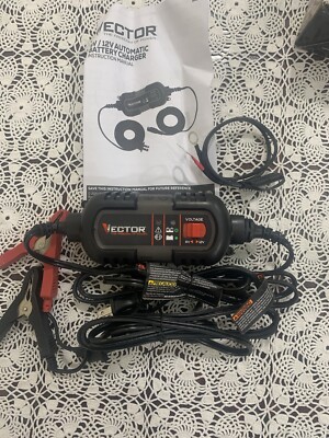 VECTOR 1.5 Amp Battery Charger, Battery Maintainer, Trickle Charger, 6V and 12V