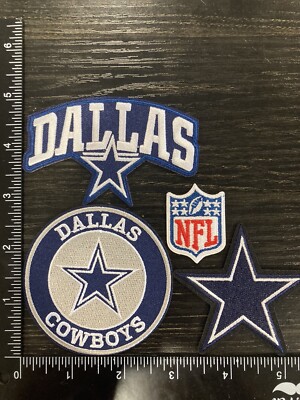 Lot SET Of 4 DALLAS COWBOYS EMBROIDERED IRON ON PATCHES NFL FOOTBALL