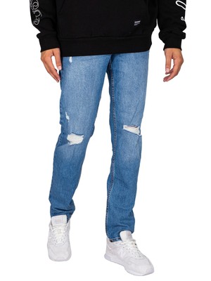 

Denim Мужские рваные узкие зауженные джинсы Clark, синие, Синий, CLARK-MIDBLUE