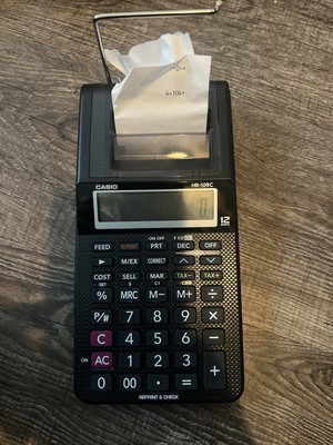 Casio HR- 8L Handheld Printing Calculator - Tested (Batteries Not Included)
