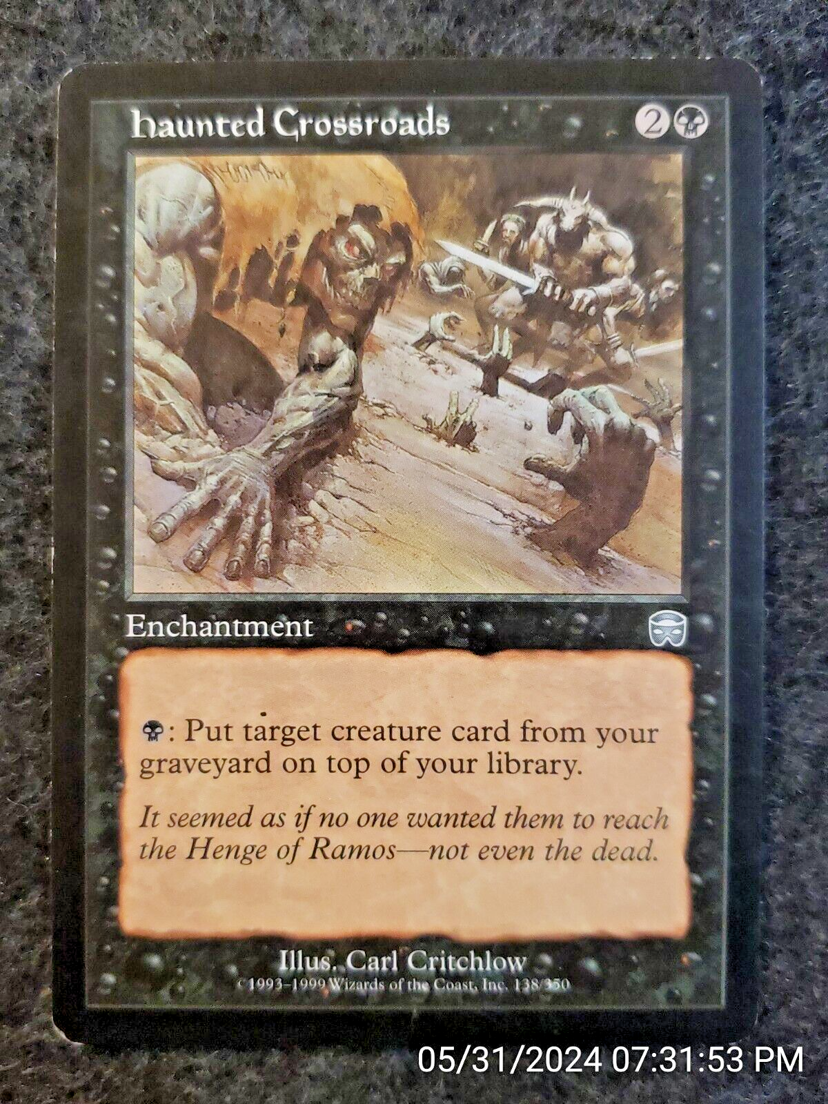Haunted Crossroads Mercadian Masques NM Black Uncommon MAGIC MTG