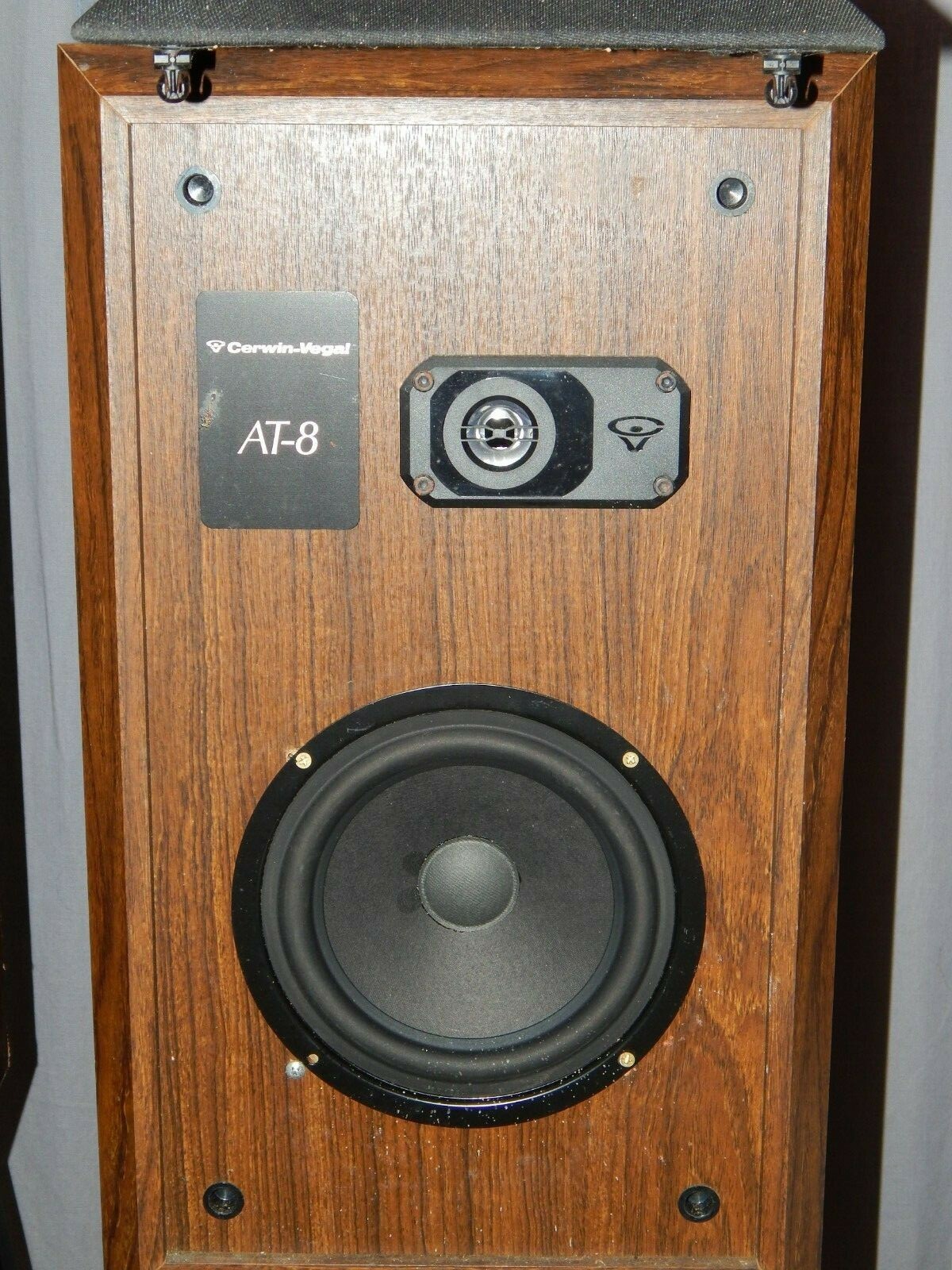 Vintage Cerwin Vega AT-8  2-way Bookshelf / Main Speakers Sound Fantastic!