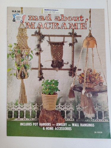 Wall Pot Hangers Jewelry Owl Mad about Macrame Hazel Pearson Handicrafts VTG 70s