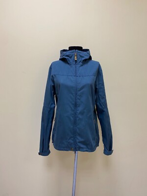 Womens Fjallraven Stina Hooded Blue Jacket G-1000 Size L