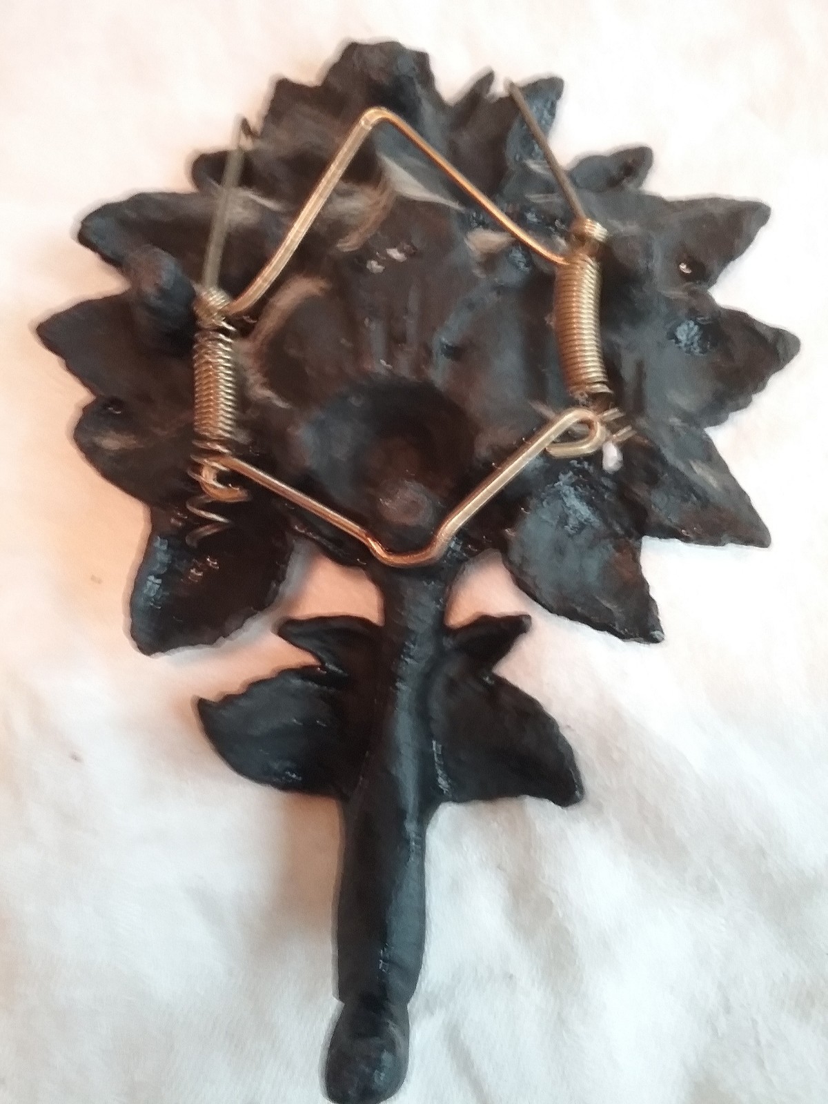 ANTIQUE CAST IRON ARCHITECTURAL TREE PICTURE EMBELLISHMENT-SOFT UNIFORM PATINA