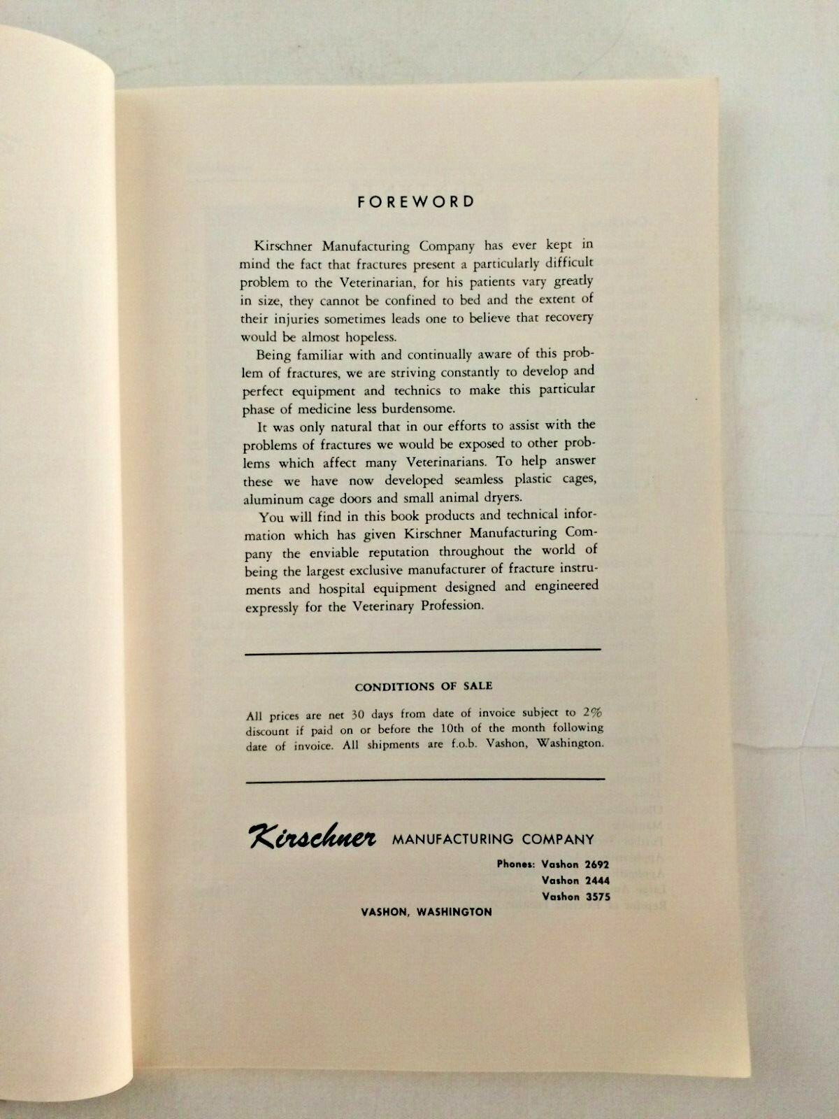 Vintage Kirschner Manufacturing Company Catalog and Technics Surgical Tools