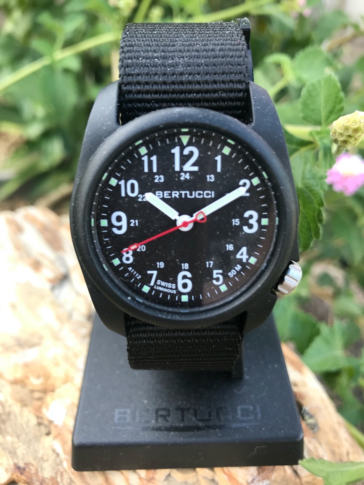 Bertucci DX3 Field Watch Blk Case Black Bezel Black Nylon Band Black Face 11015 Bertucci DX3 Field Watch Blk Case Black Bezel Black Nylon Band Black Face 11015