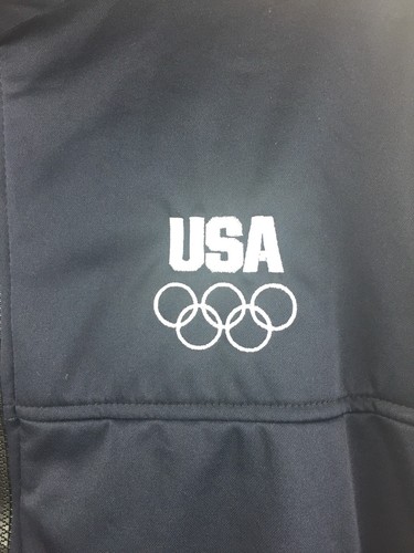 USA Olympic Committee XL Full Zip Polyester Jacket Navy Blue