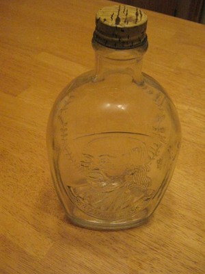 Vintage Benjamin Franklin Log Cabin Syrup Clear Glass Ebay