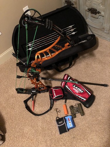 Hoyt Nitrum Turbo ORANGE ?? Total 3D Set Up Sights, Strings, Stabilizers, Etc.