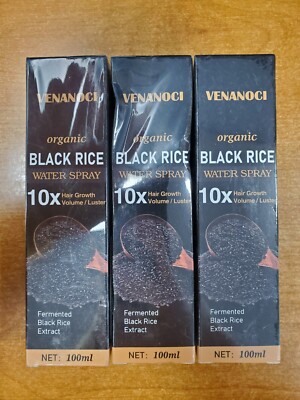 3 Pk: Venanoci Organic Black Rice Water Spray For Hair Loss 100 ml Exp 4/26 E12C