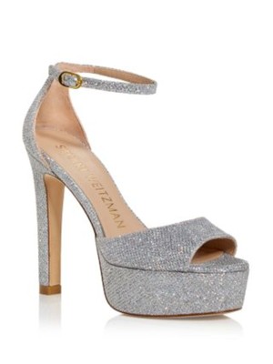 Женские серебристые босоножки на каблуке-шпильке STUART WEITZMAN на платформе 1-1/2 в стиле диско 10 B