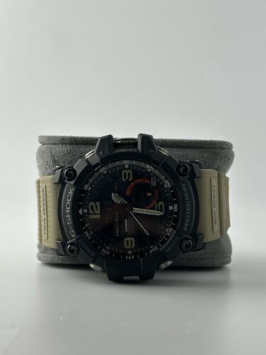 Pre-owned Casio Gg1000-1a5 G-shock Analog-digital Mud Master Army Watch Green