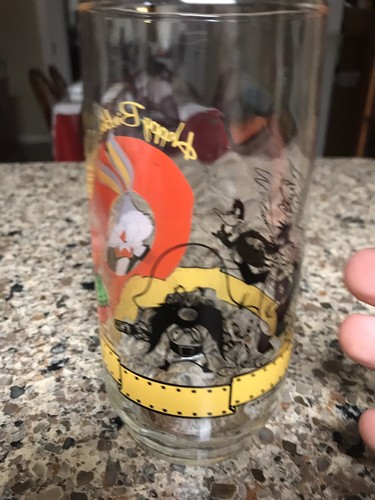 Happy Birthday Bugs Bunny Glass 50th Anniversary 1990 Vintage Looney Tunes Cup
