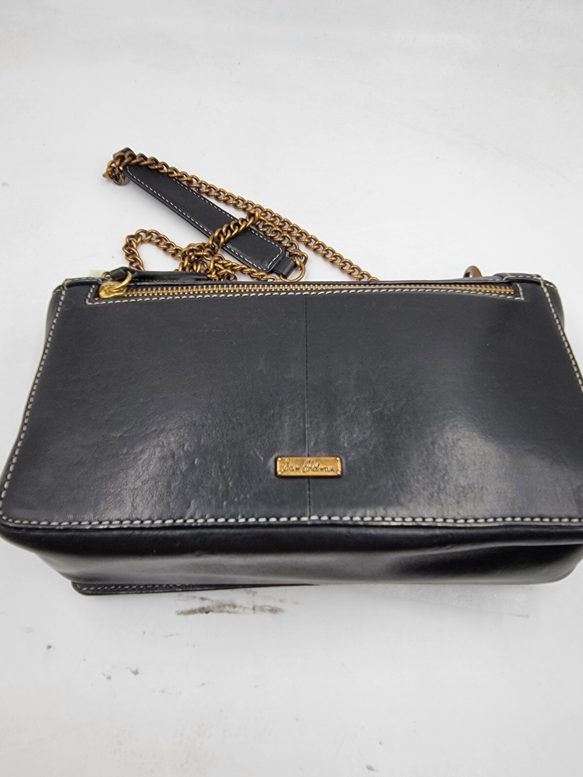 Sam Edelman Dallie Flap Crossbody Bag Women's Black Chain Strap Back Zipper - Picture 12 of 15