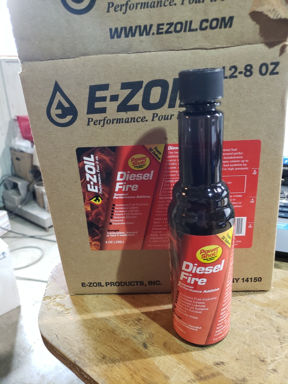 Box of 12 (8oz bottles) E-Z Oil D50-08 Diesel Fire Fuel Additive